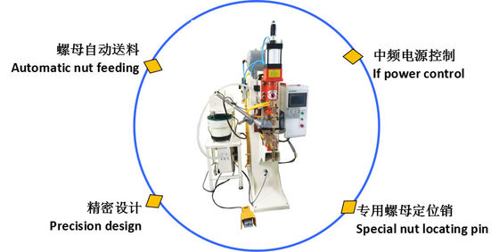 Máquina de soldadura 180KVA do ponto de Nut do soldador do ponto da frequência média